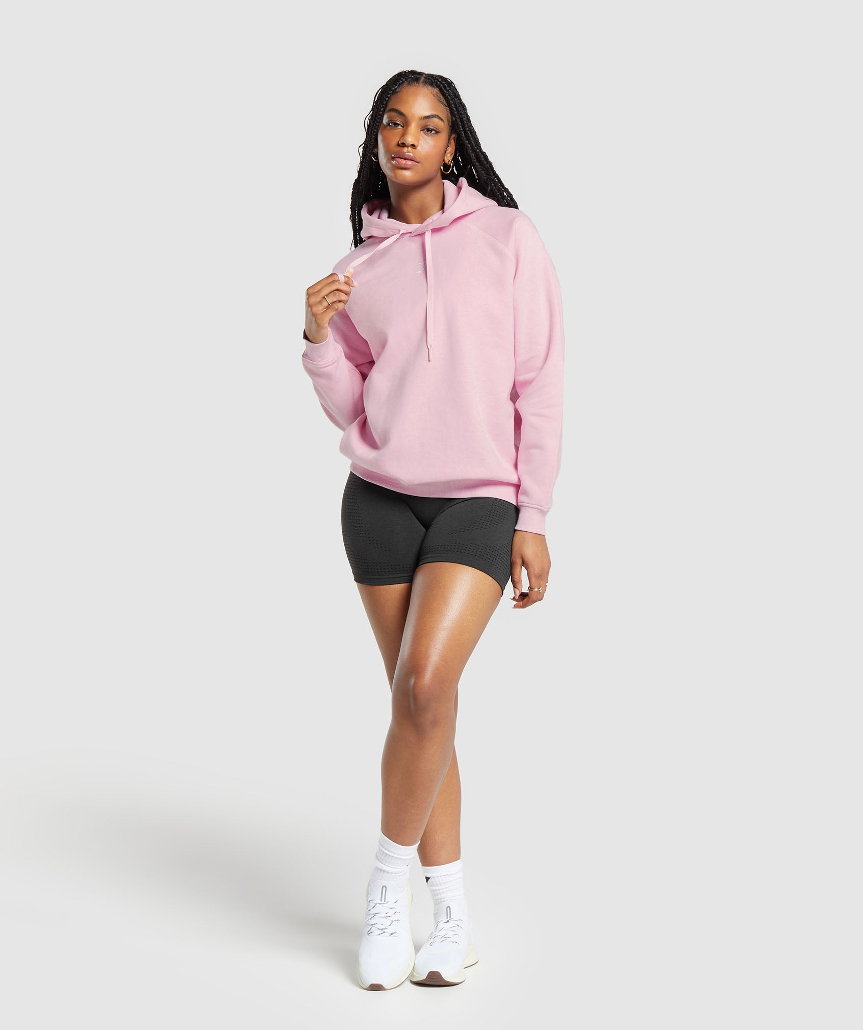 Training Oversized Fleece Hoodie in Dolly Pink - view 4