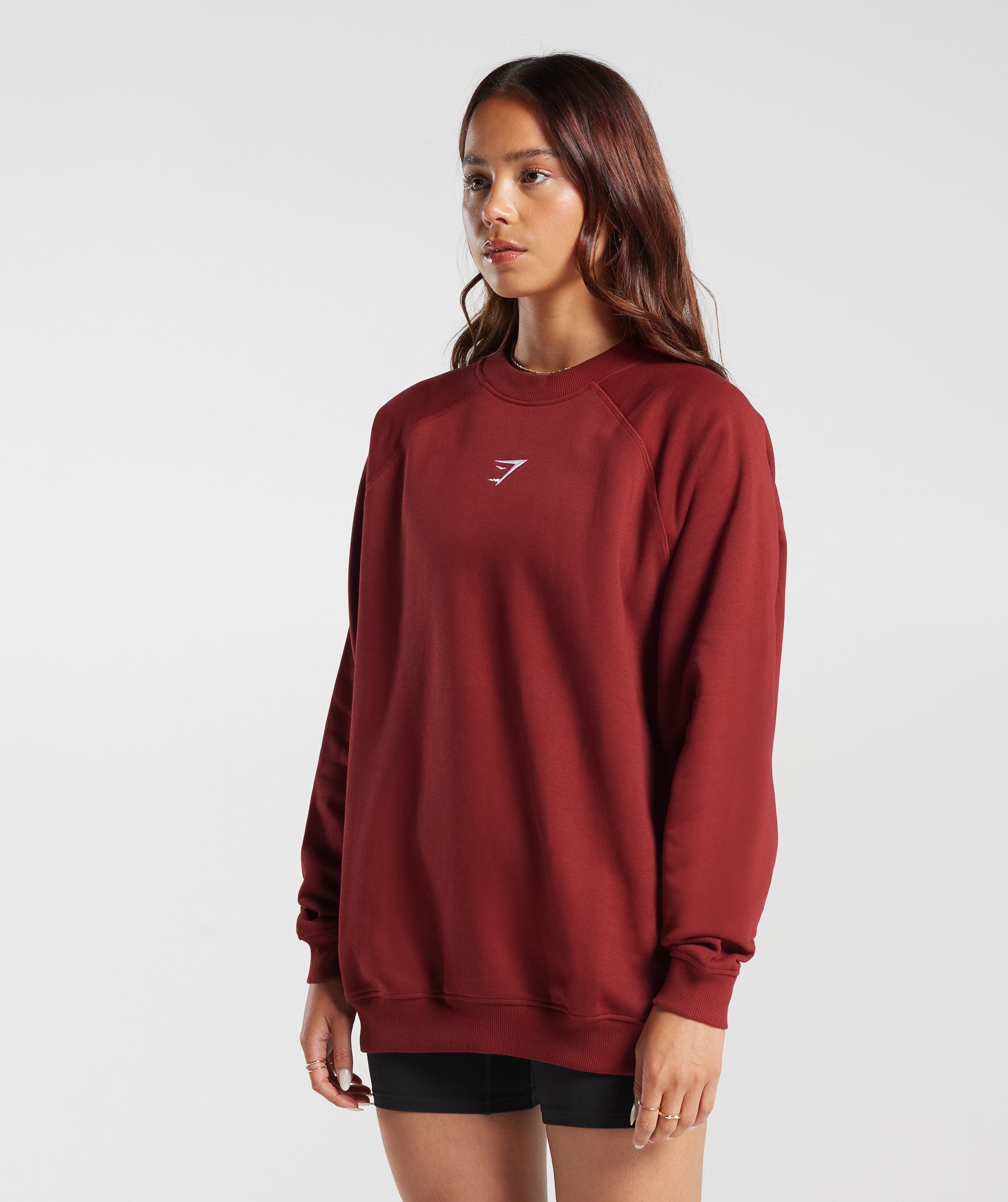 Training Oversized Fleece Sweatshirt in Spiced Red - view 3