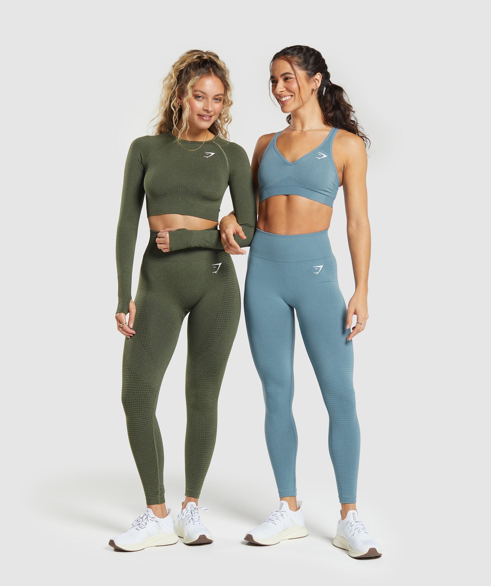 Vital Seamless 2.0 Crop Top in Base Green Marl - view 4