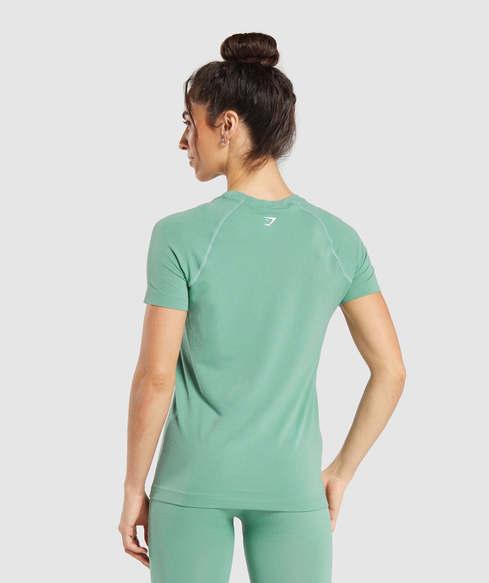 Vital Seamless 2.0 Light T-Shirt in Lagoon Green/ Marl - view 2