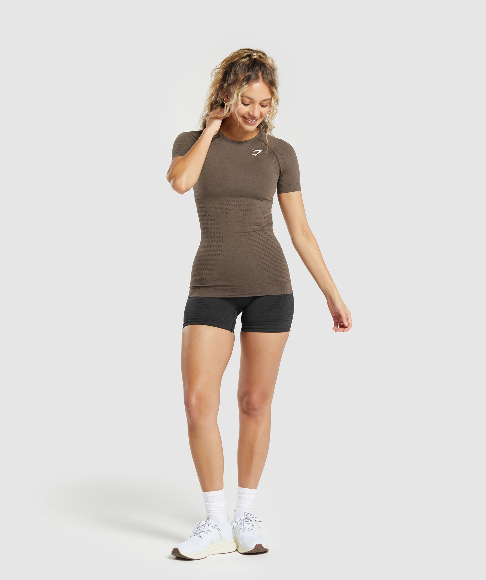 Vital Seamless T-Shirt in Penny Brown Marl - view 4