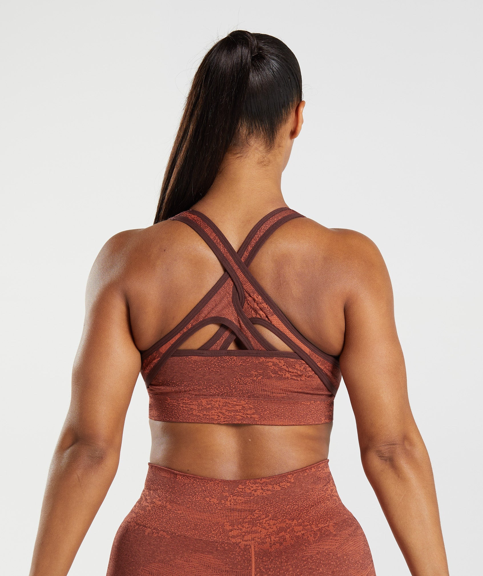 Adapt Camo Seamless Sports Bra in Storm Red/Cherry Brown - view 2