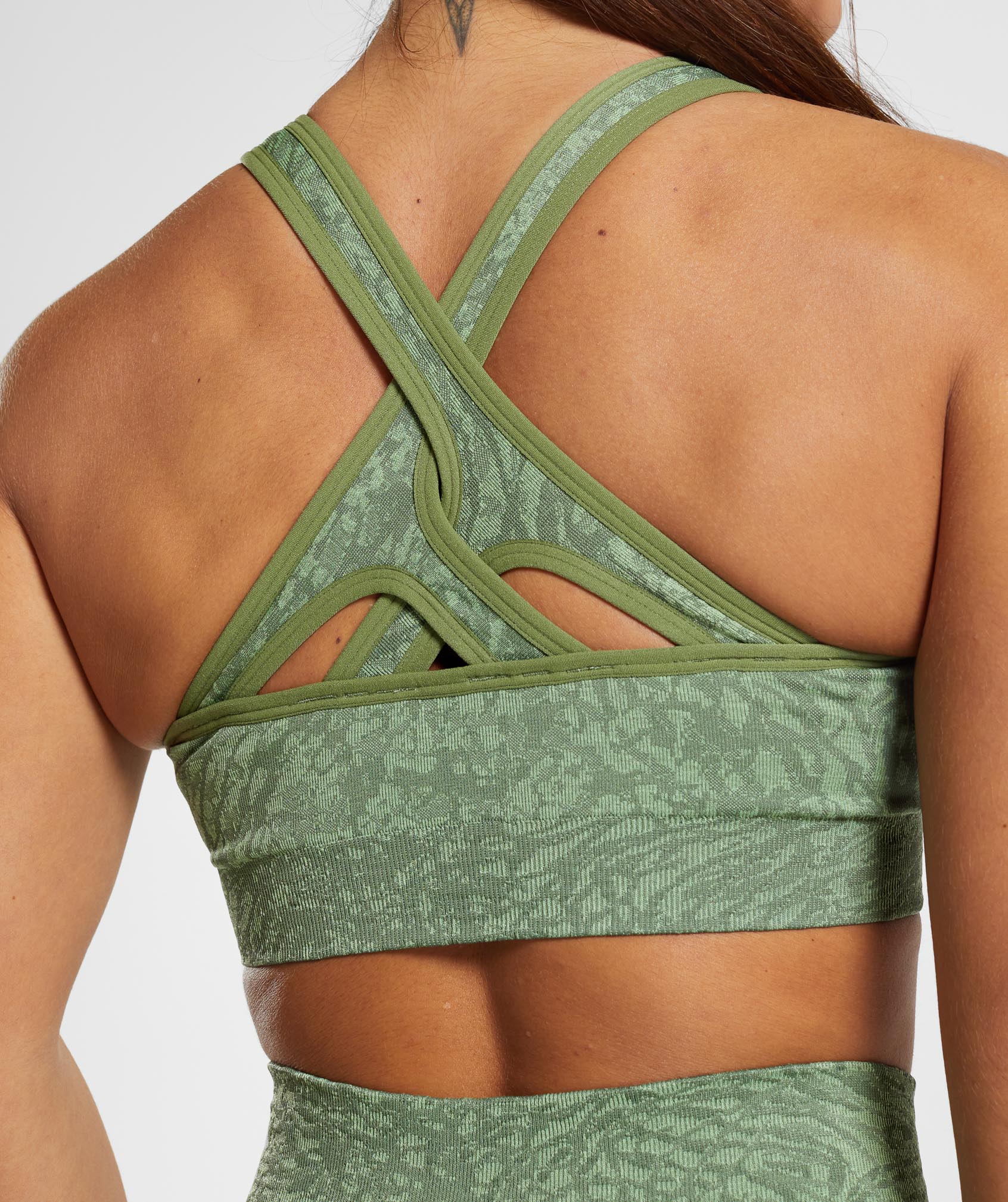 Adapt Animal Seamless Sports Bra in Wild | Iguana Green