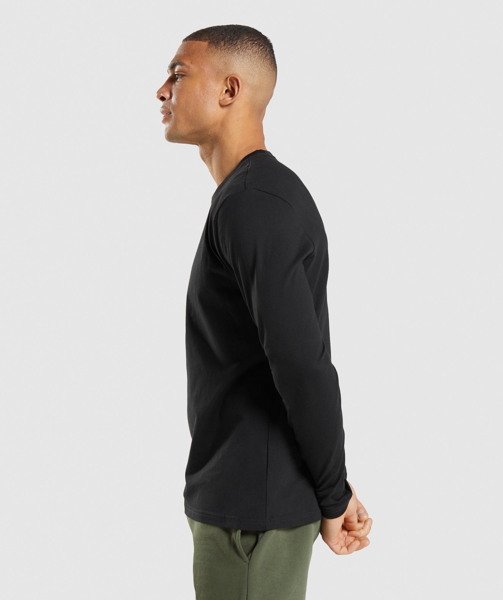 Crest Long Sleeve T-Shirt in Black - view 4