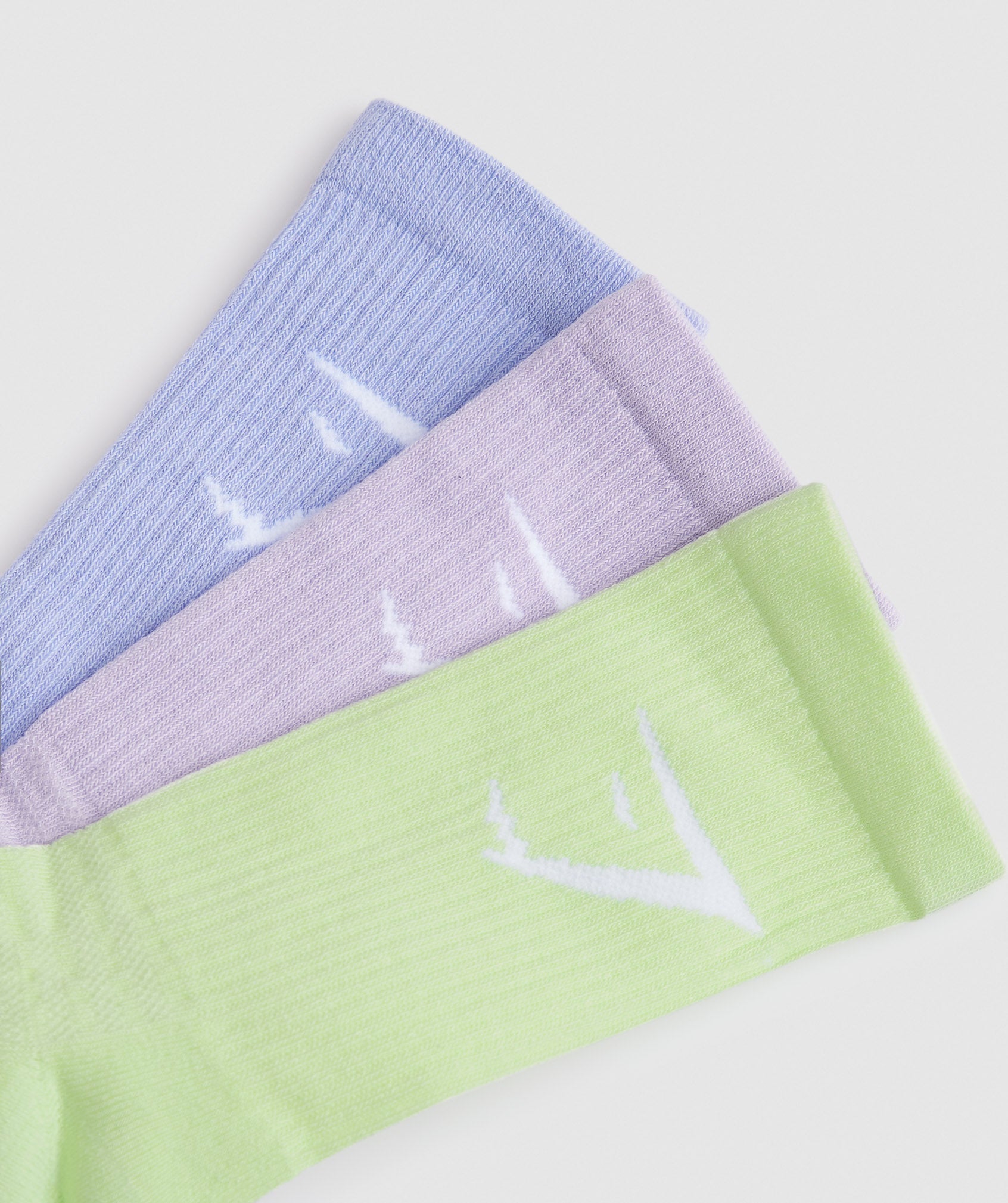 Crew Socks 3pk in Faded Lilac/Lavender Blue/Cucumber Green - view 2