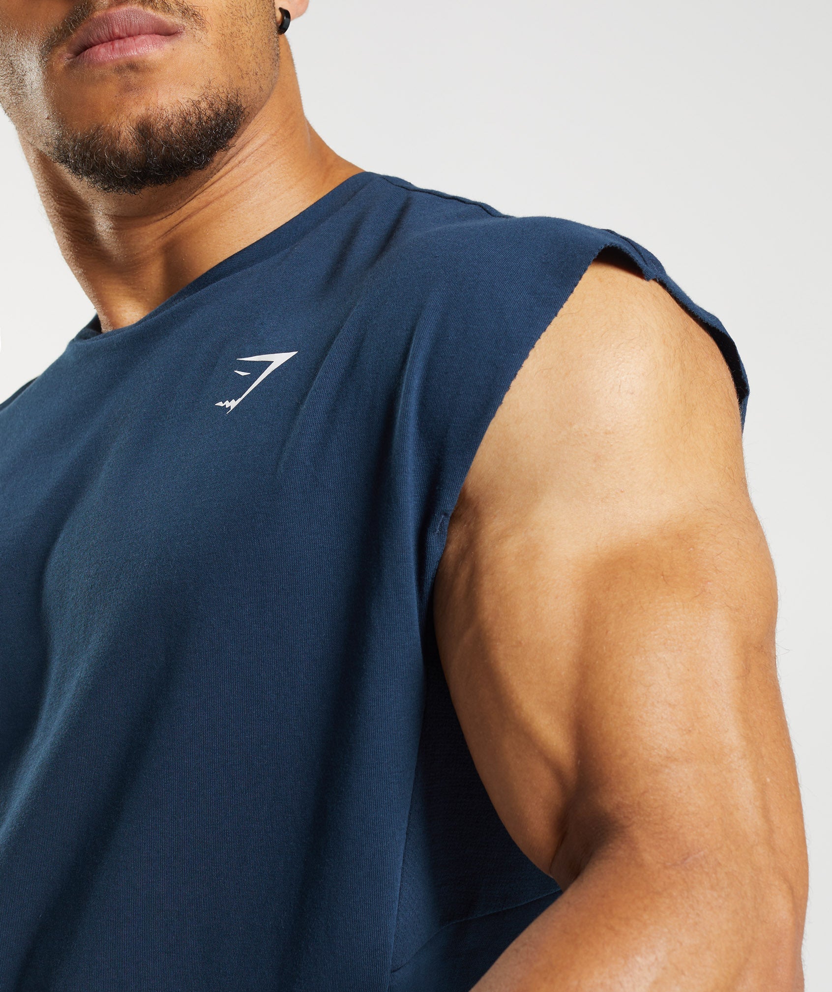React Cut Off Tank in Navy - view 5