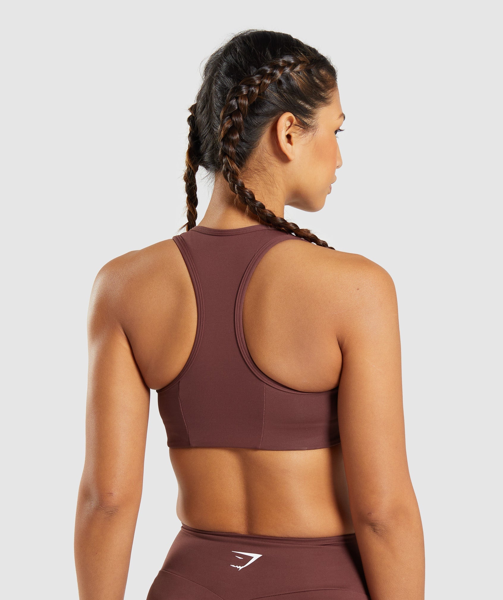 Essential Racer Back Sports Bra in Cherry Brown - view 2