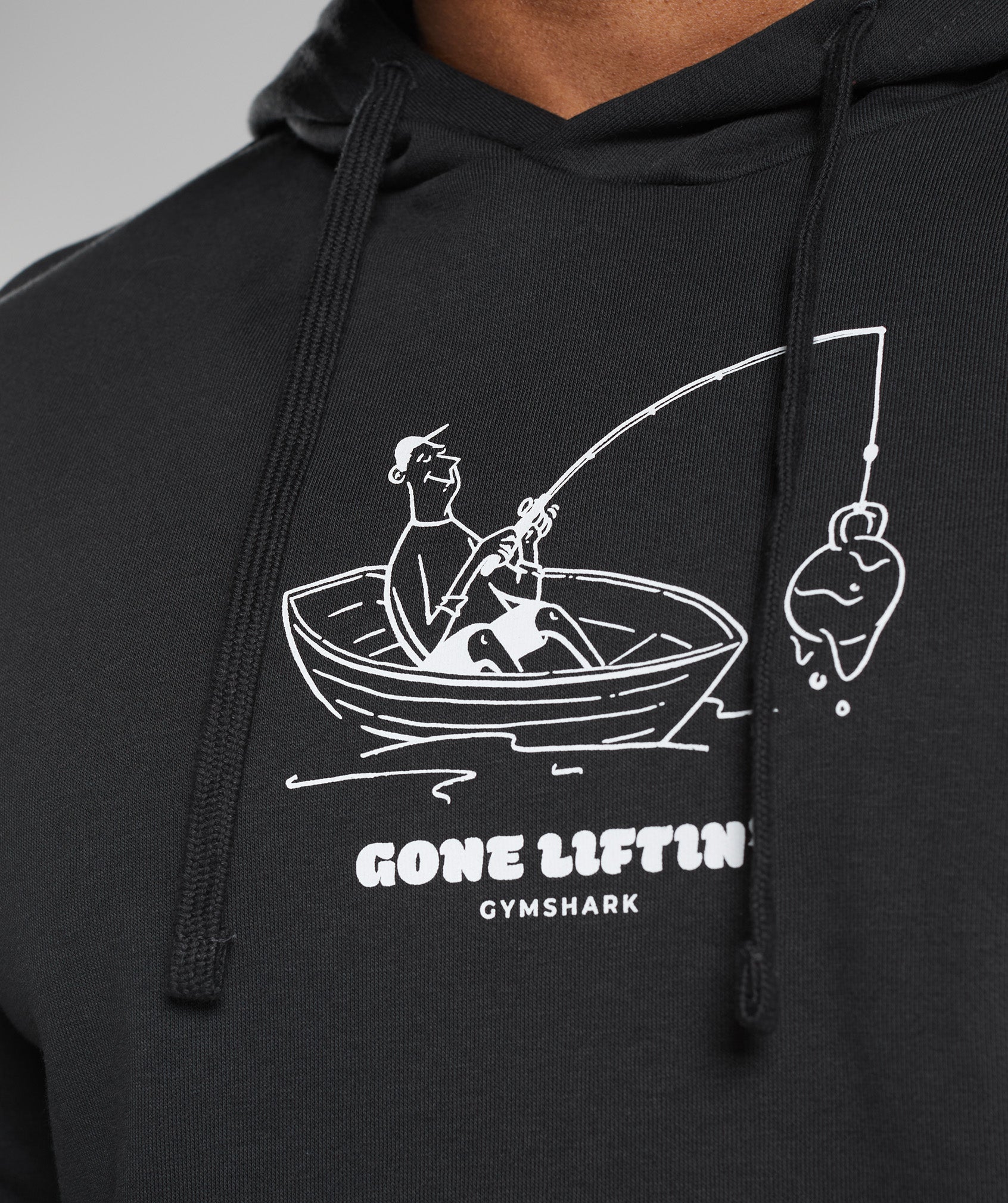 Gone Liftin' Graphic Hoodie in Black - view 3