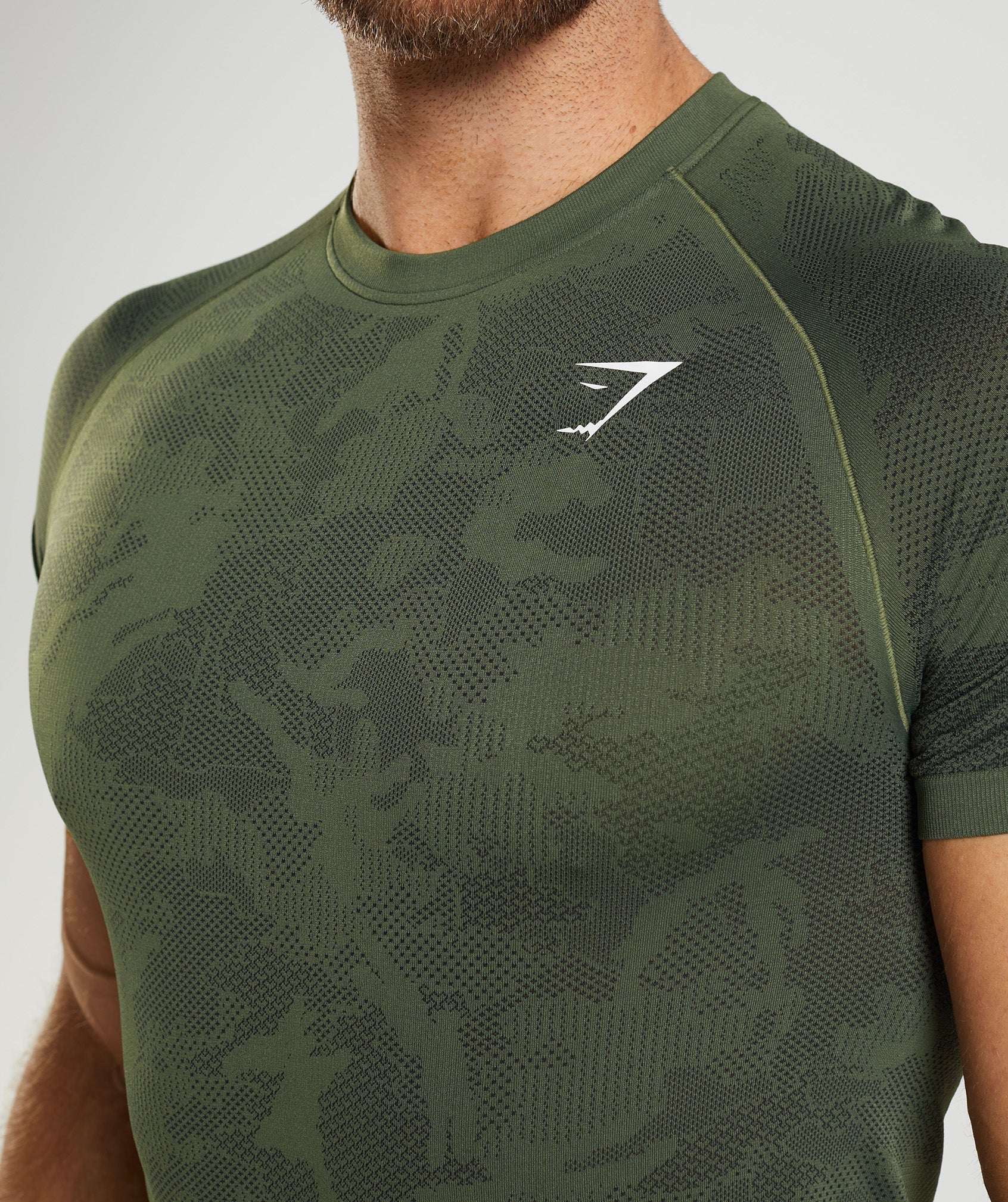 Geo Seamless T-Shirt in Core Olive/Black - view 5