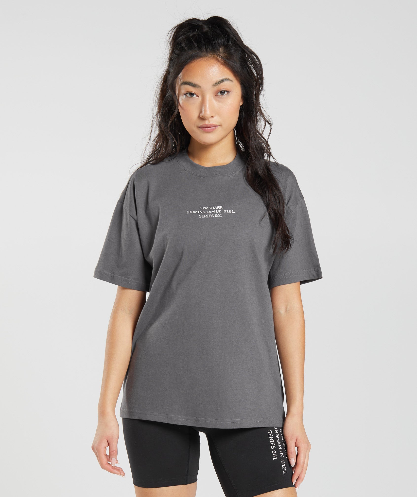 Activated Graphic Oversized T-Shirt in Silhouette Grey - view 1