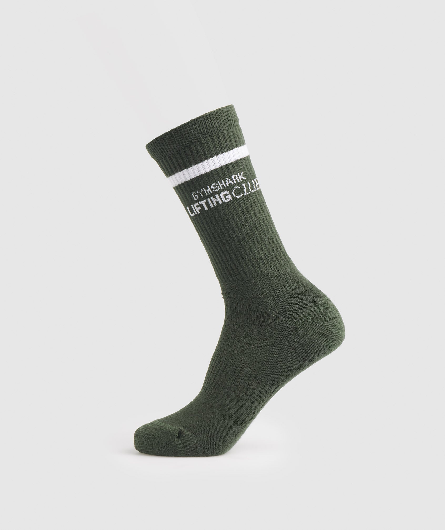 Social Club Double Stripe 1pk Sock in Moss Olive/White - view 1