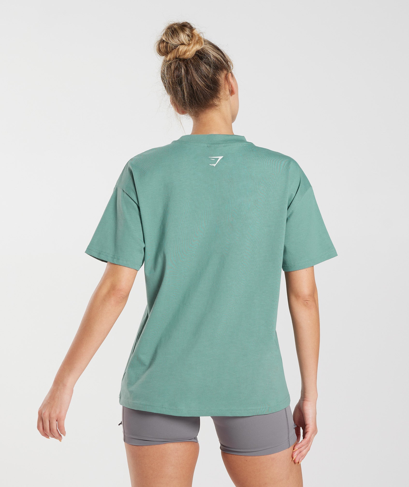 Lifting Graphic Oversized T-Shirt in Ink Teal - view 2