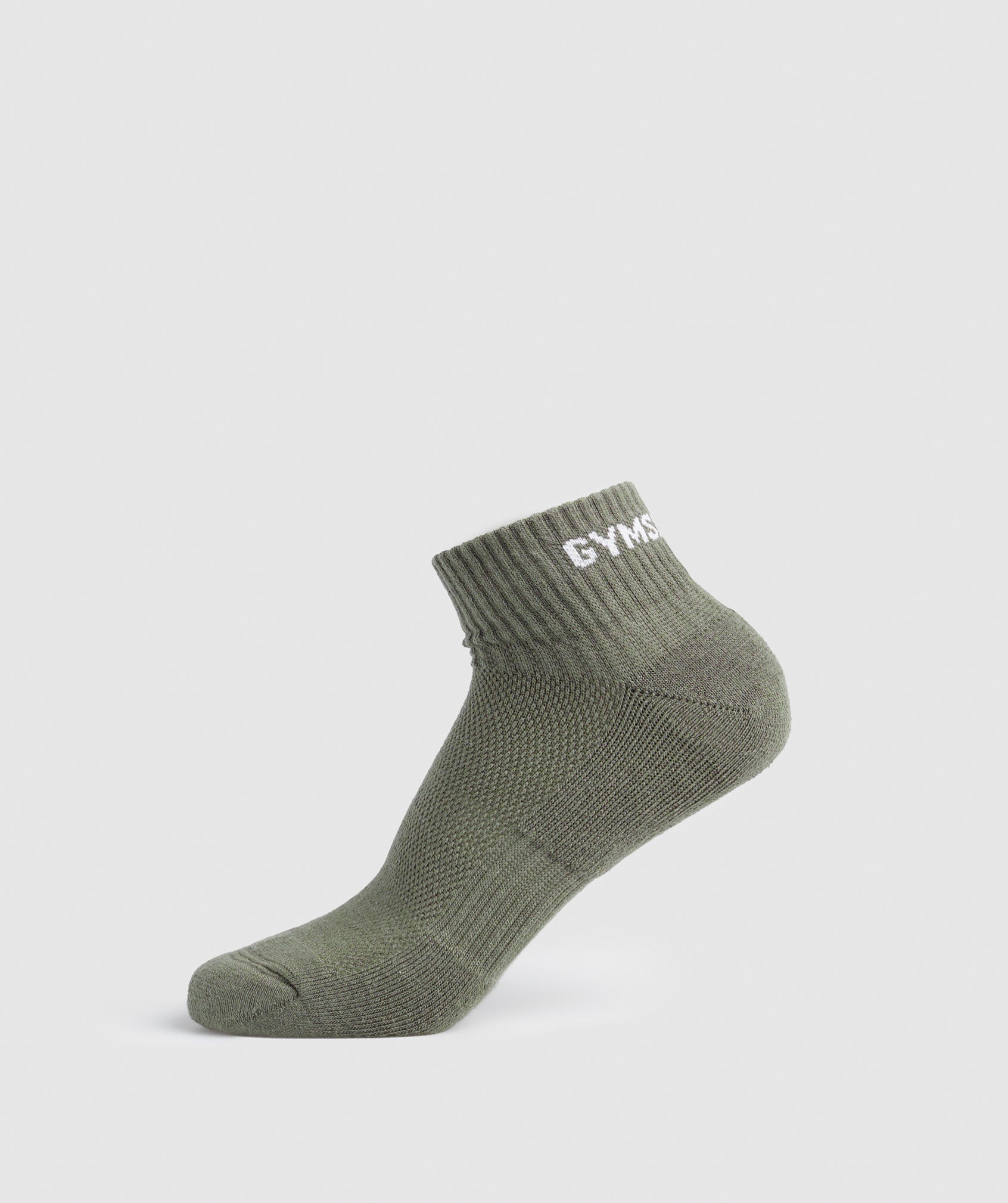 Jacquard Quarter Socks 3pk in Olive/White/Modern Blush Pink - view 4
