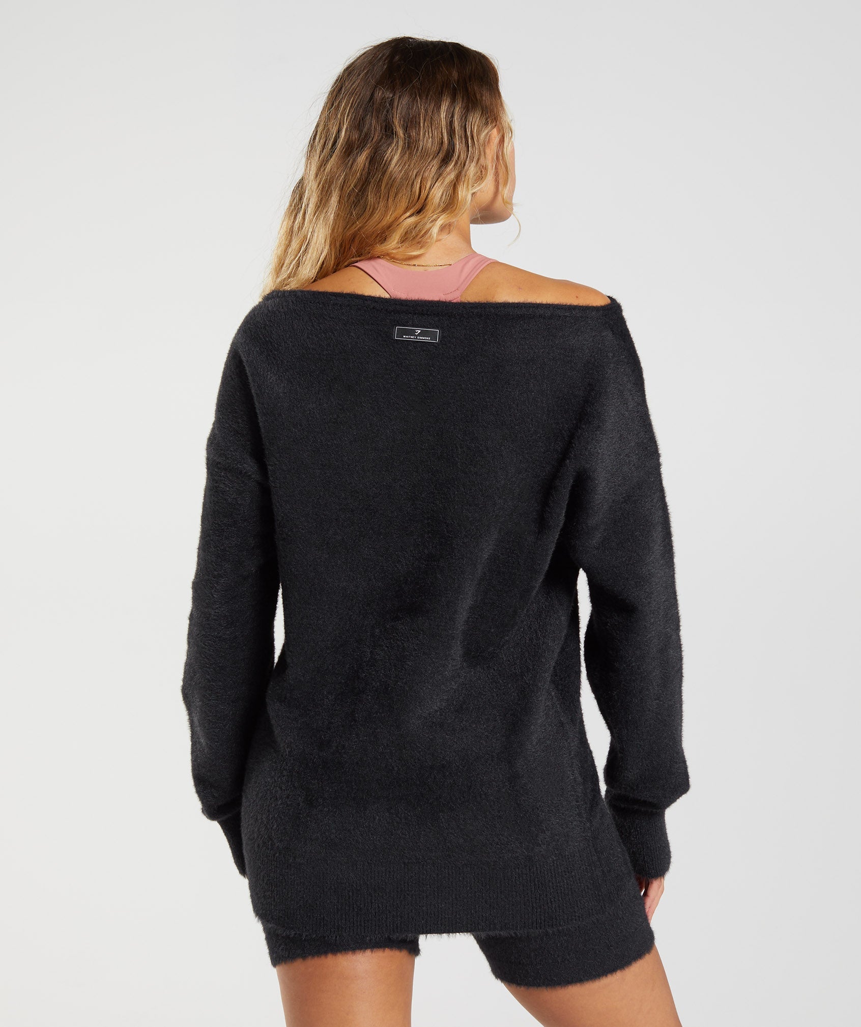 Whitney Oversized Eyelash Knit Sweater in Black - view 3