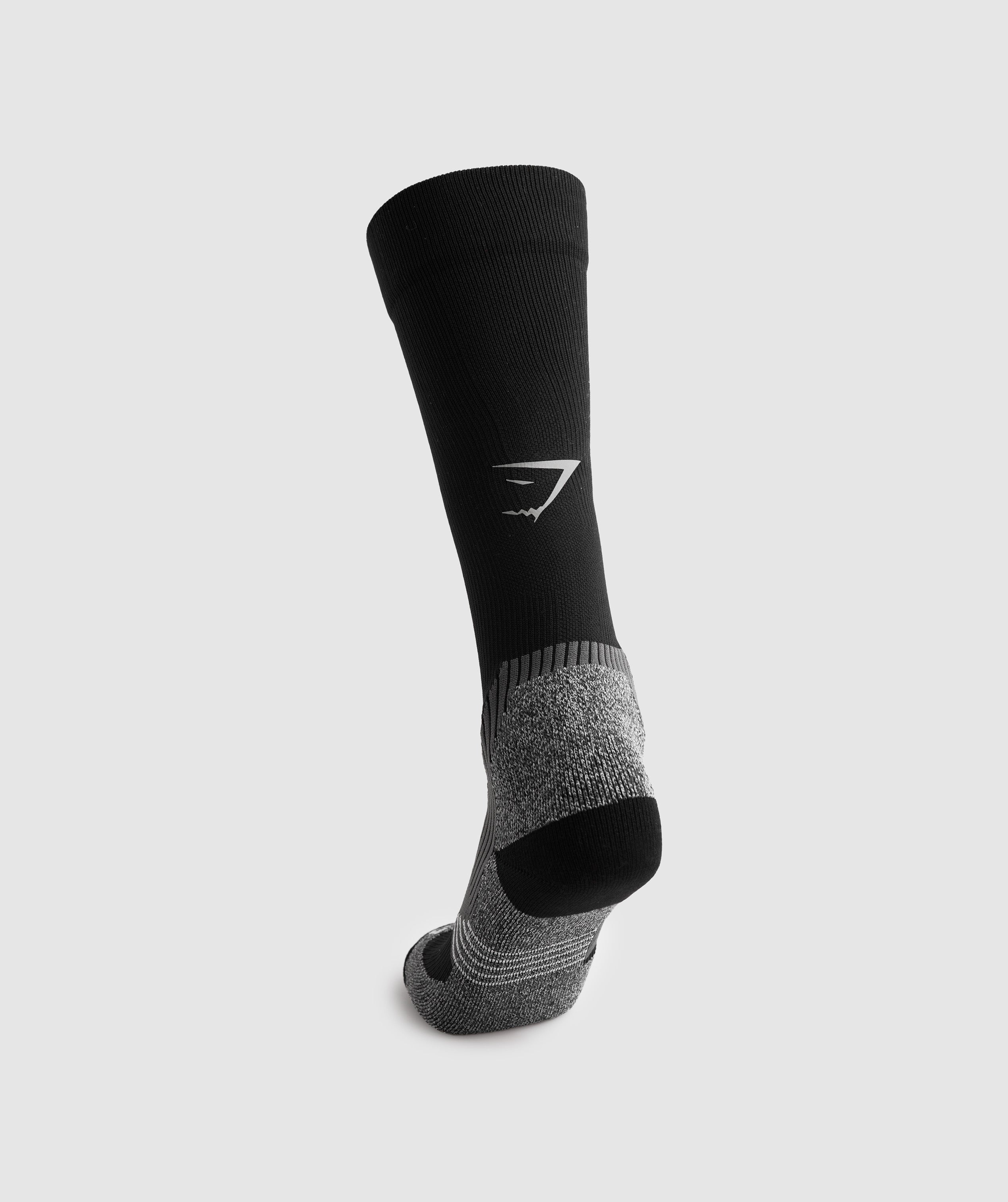 Long Performance Socks in Black - view 2