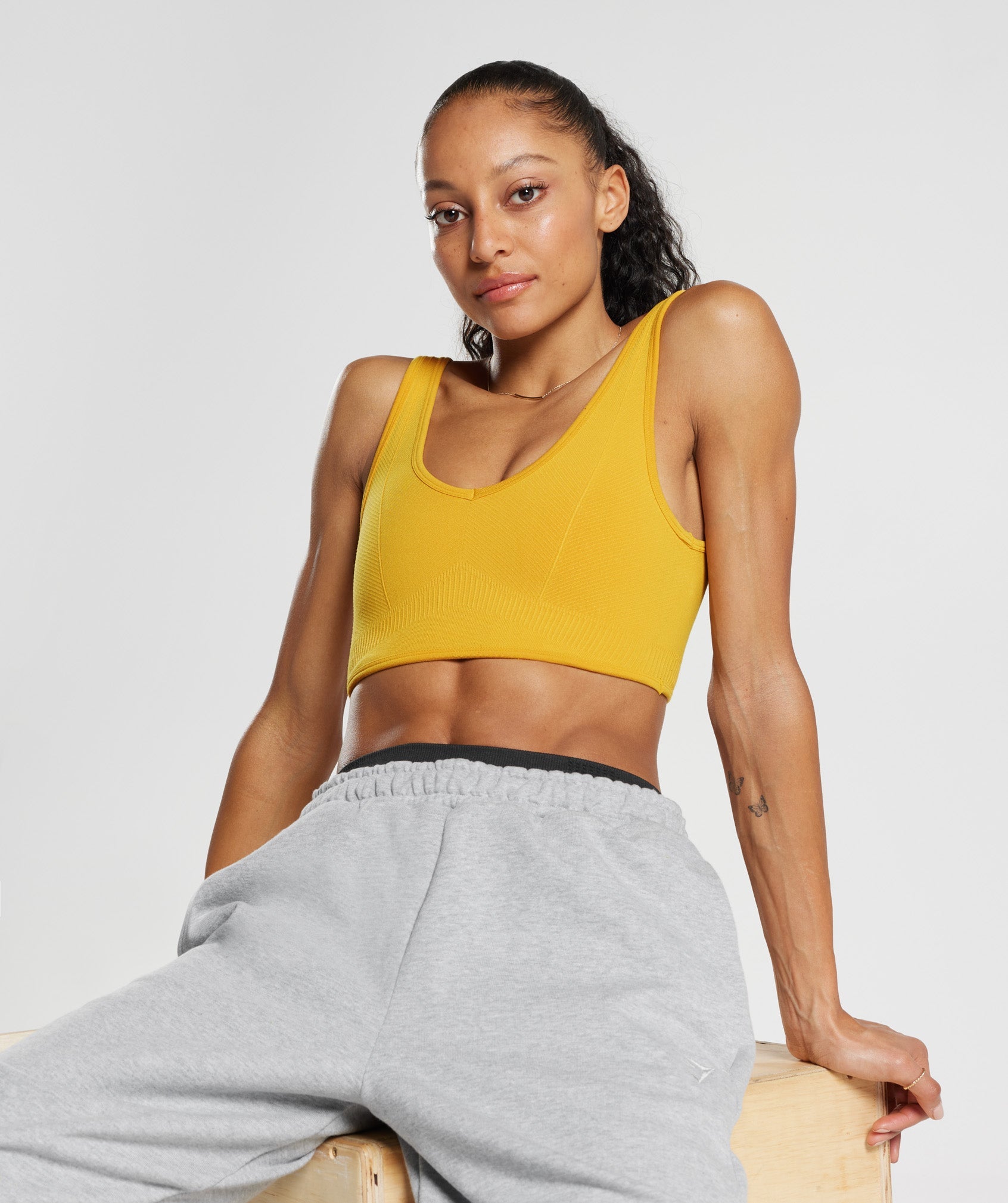 Rest Day Seamless Bralette in Sunny Yellow - view 3