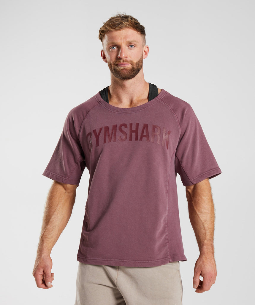 Gymshark Power Washed Rag Top - Cherry Brown | Gymshark