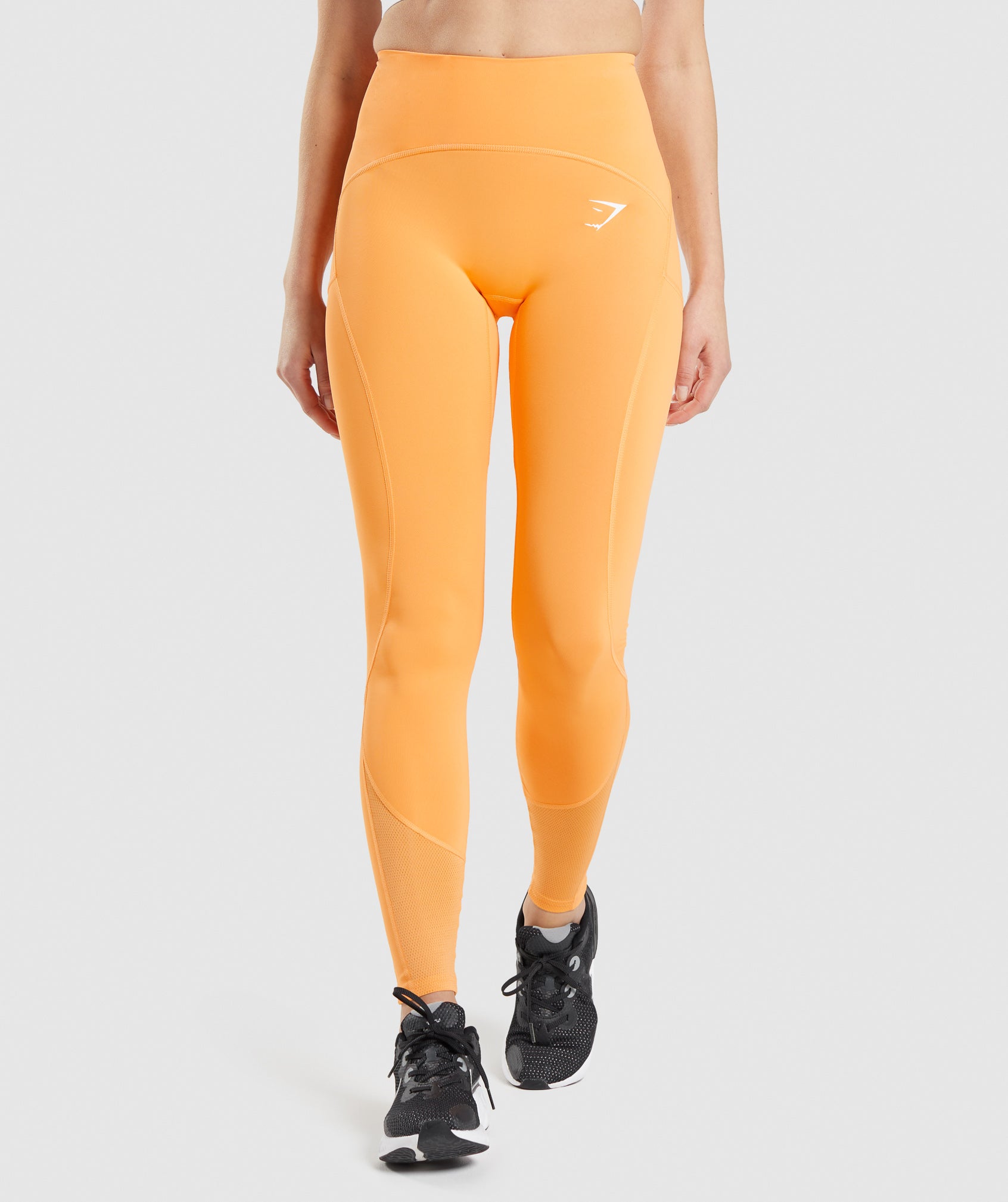 Pulse Mesh Leggings in Apricot Orange - view 1