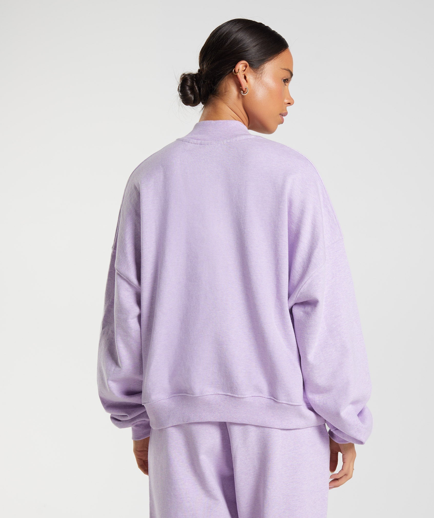 Rest Day Sweats 1/2 Zip Pullover in Aura Lilac Marl - view 3