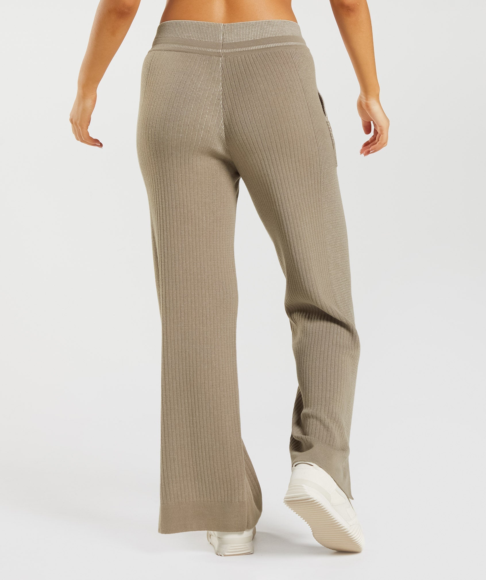Pause Knitwear Joggers in Cement Brown/Pebble Grey - view 3