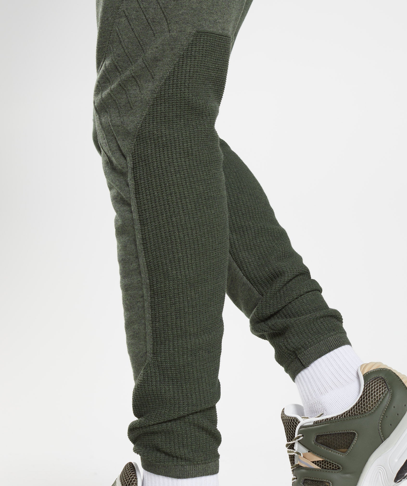 Retake Knit Joggers in Moss Olive Marl - view 5