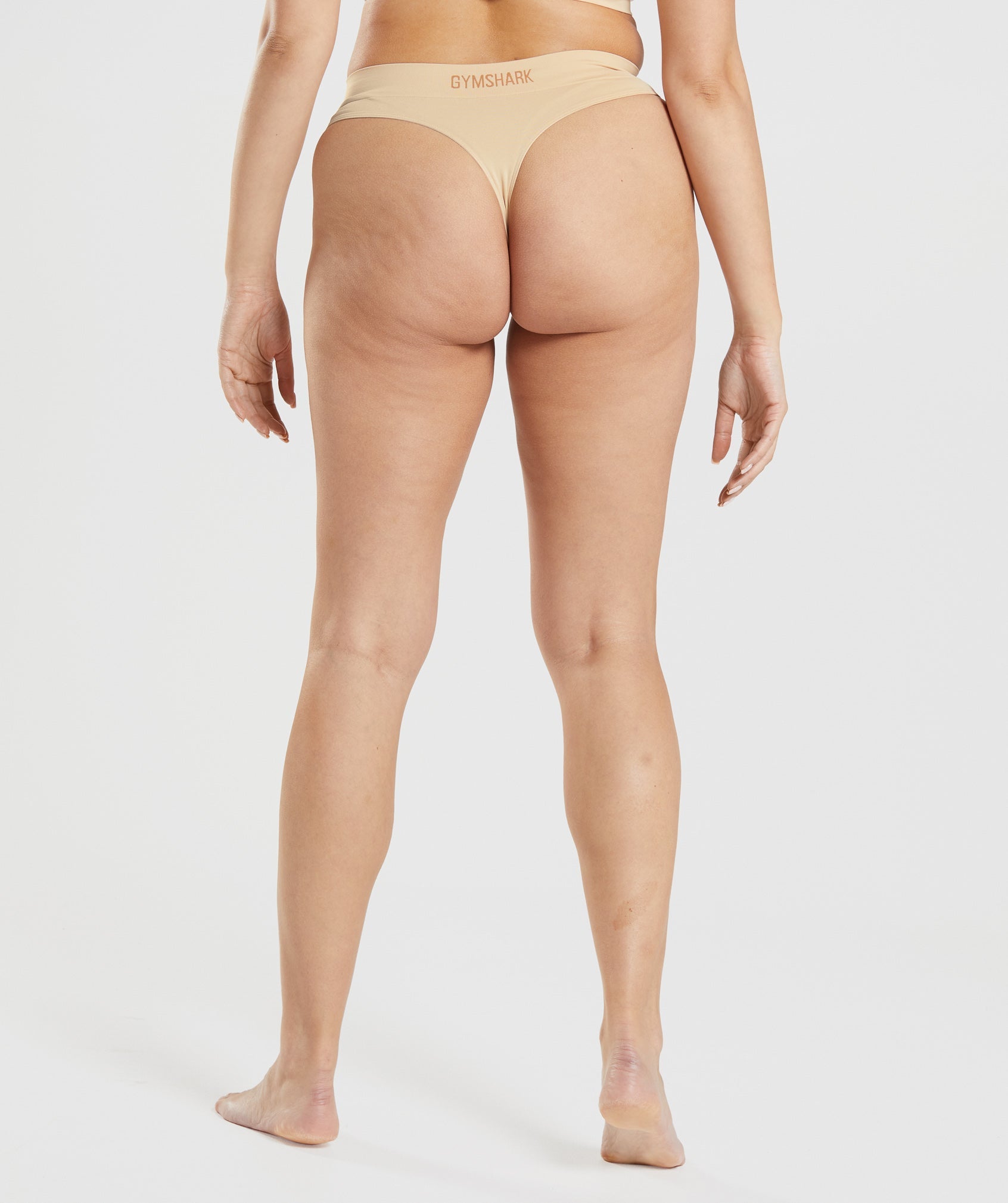 Seamless High Rise Thong in Fawn Light Brown - view 2