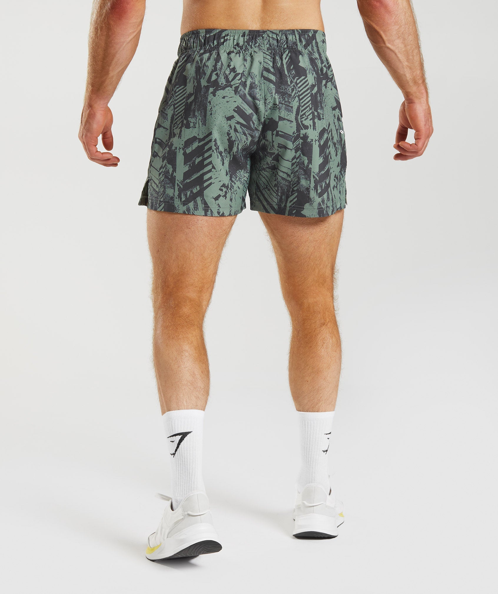 Sport 5" Shorts in Willow Green Print - view 2