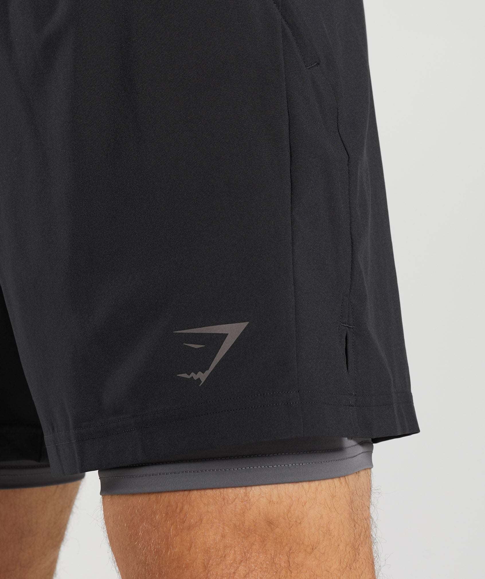 Sport 7" 2 In 1 Shorts in Black/Silhouette Grey
