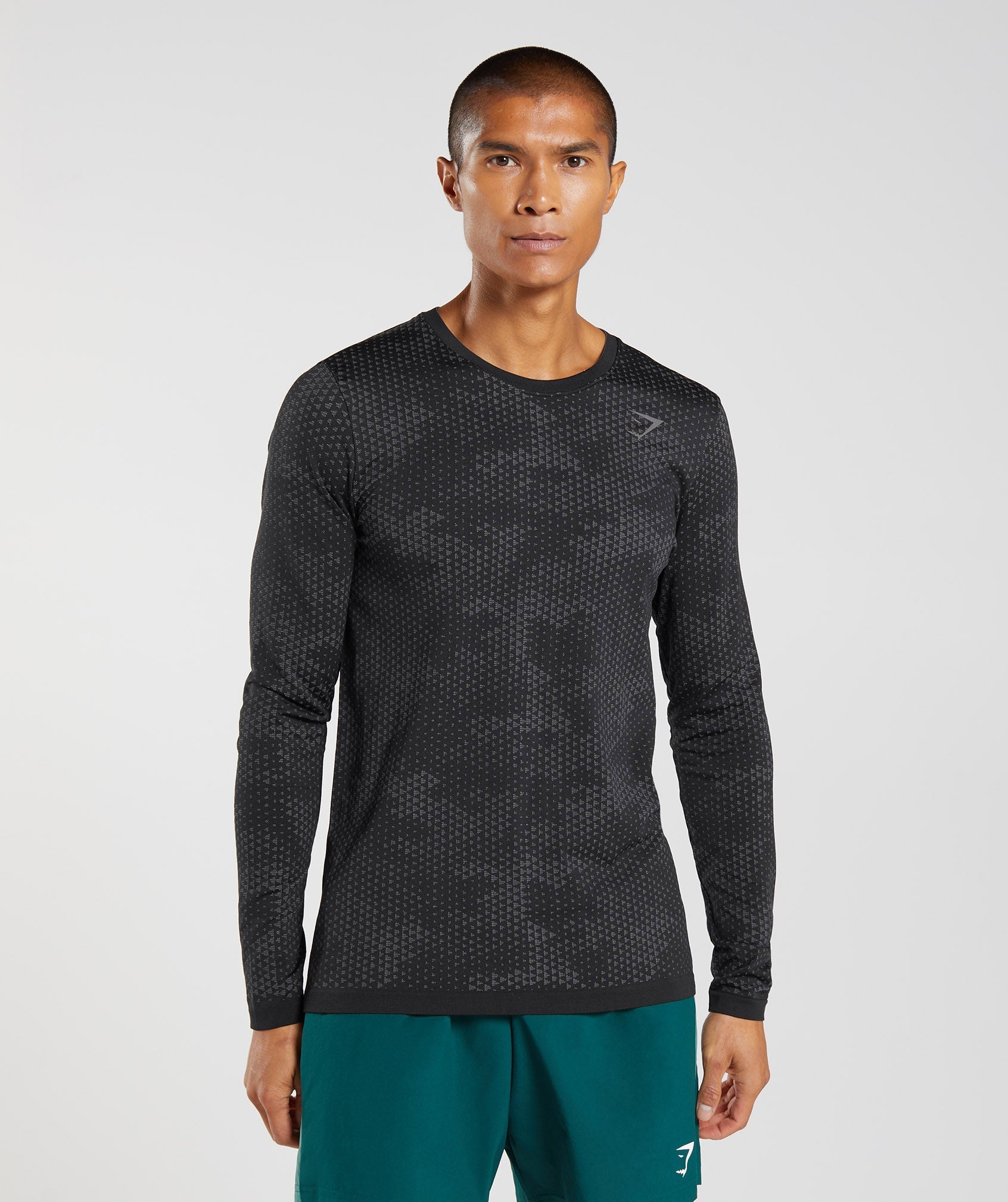 Gymshark homme aspect léger sans couture T-shirt à manches longues, noir