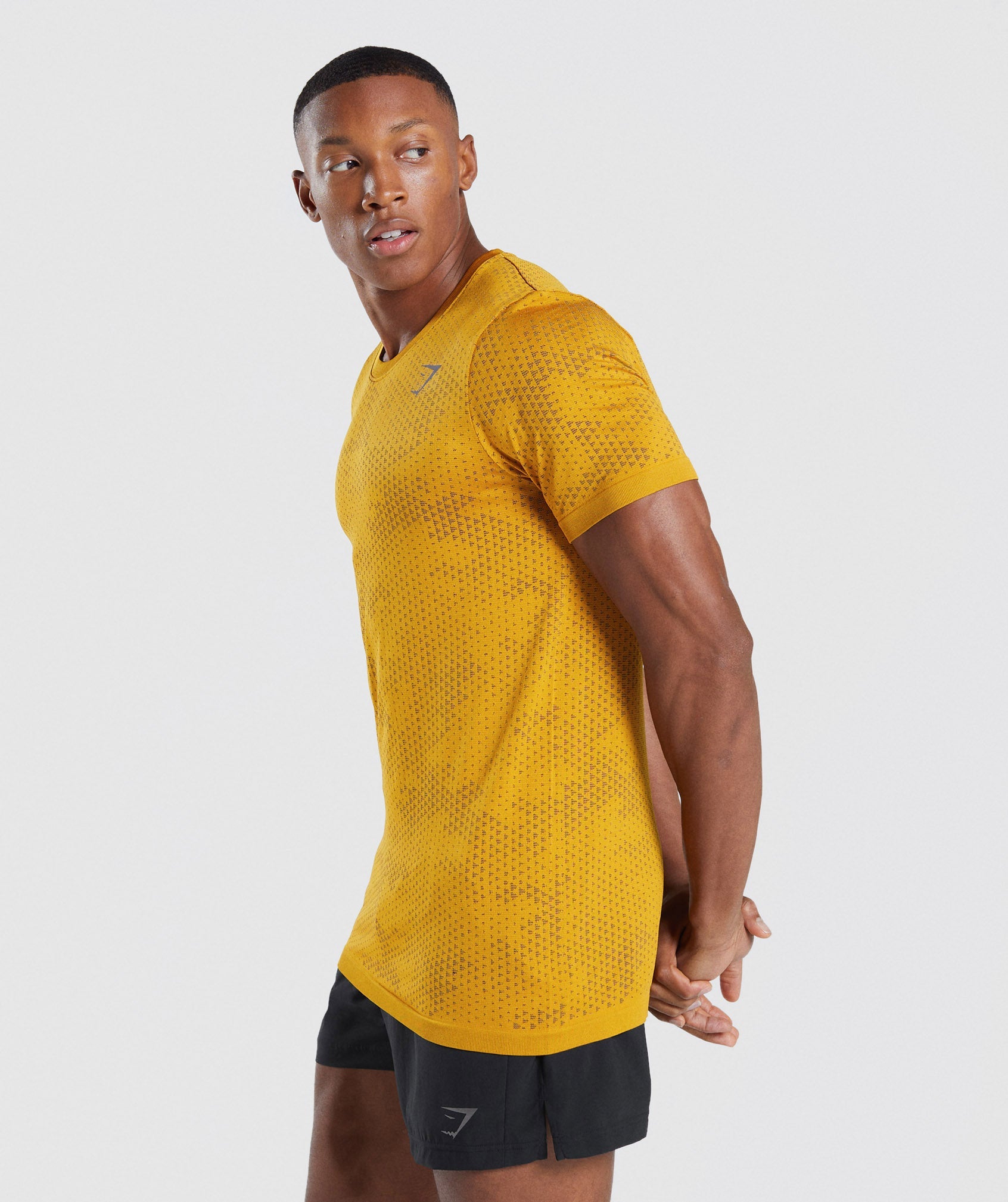 Sport Seamless T-Shirt in Turmeric Yellow/Black - view 3