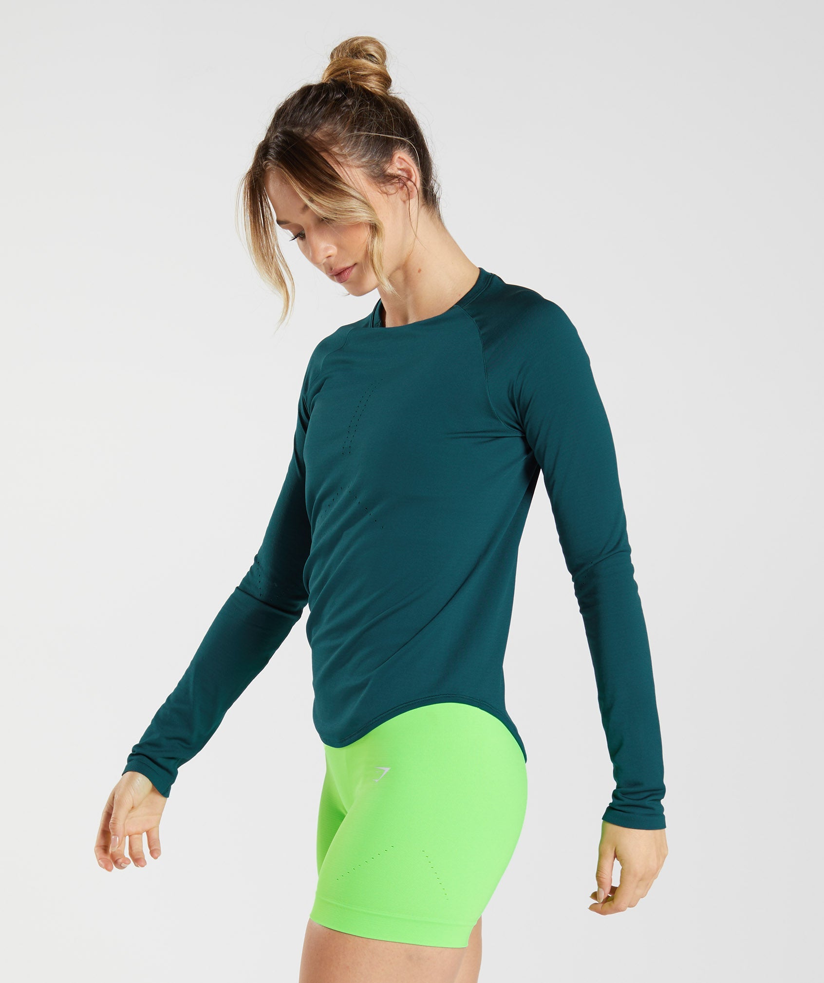 Sweat Seamless Long Sleeve Top in Winter Teal - view 3