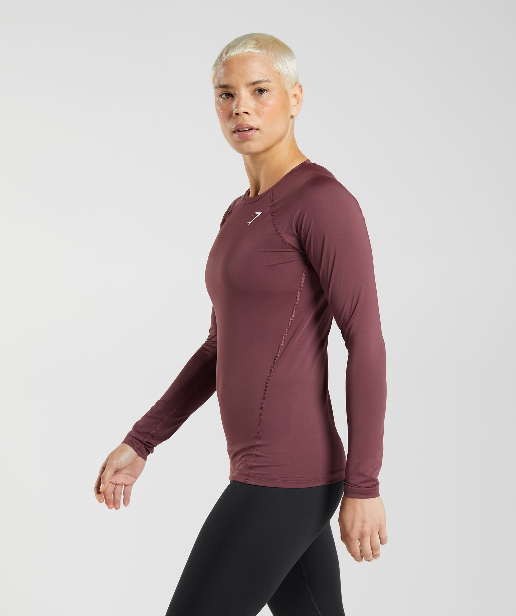 Training Baselayer Long Sleeve Top in Cherry Brown - view 3