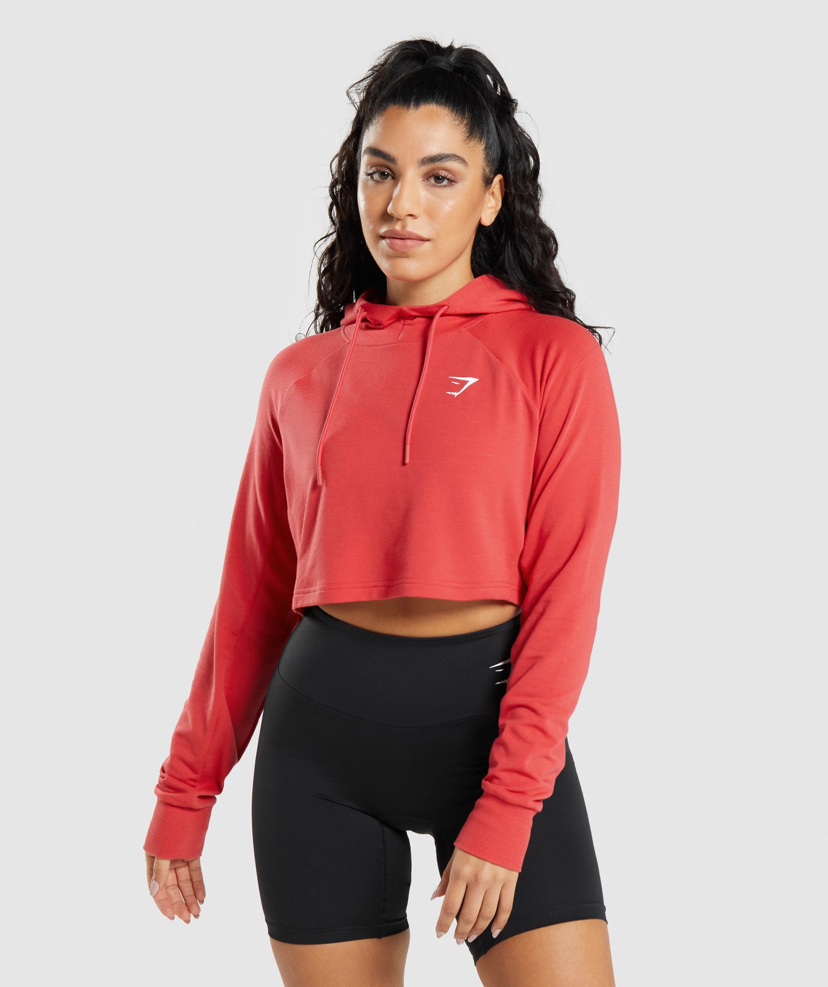Training Cropped Hoodie in Ruby Red - view 1