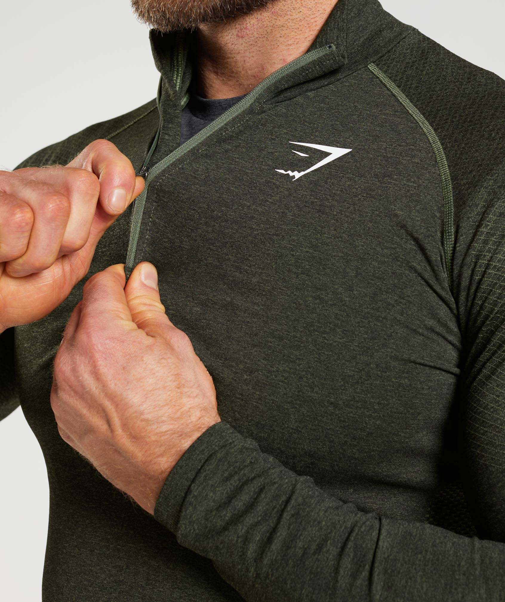 Vital Seamless 1/4 Zip in Core Olive/Black - view 5