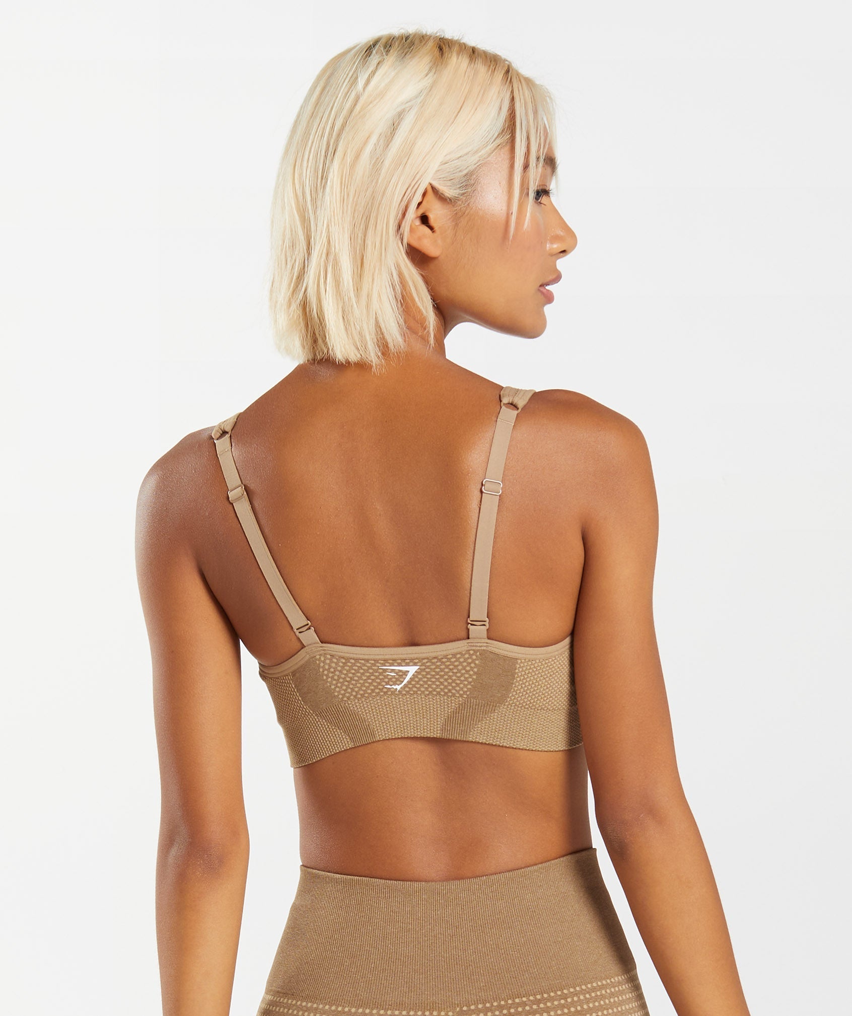 Vital Seamless 2.0 V Neck Sports Bra in Fawn Marl - view 2