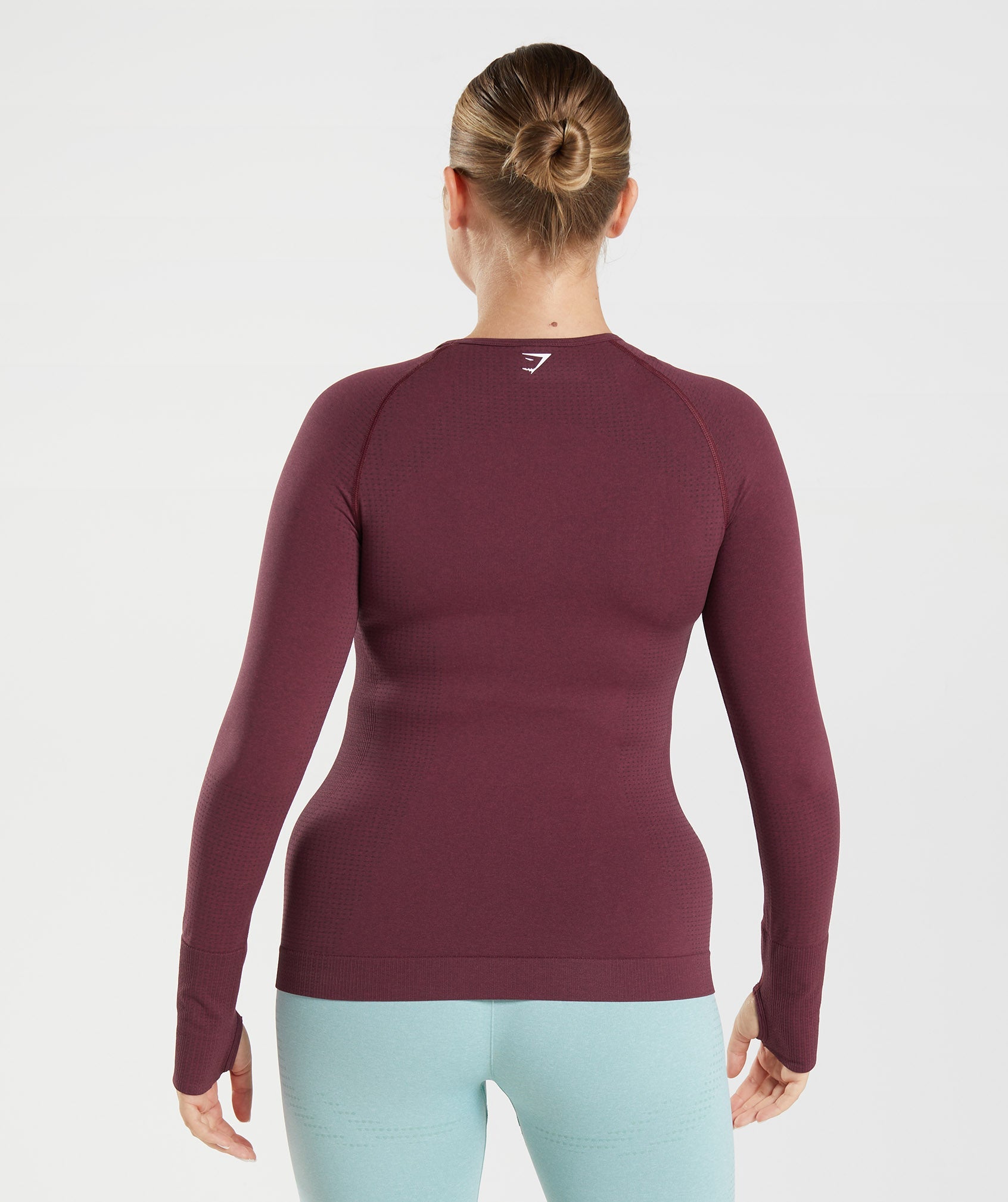 Vital Seamless 2.0 Long Sleeve Top in Baked Maroon Marl - view 2