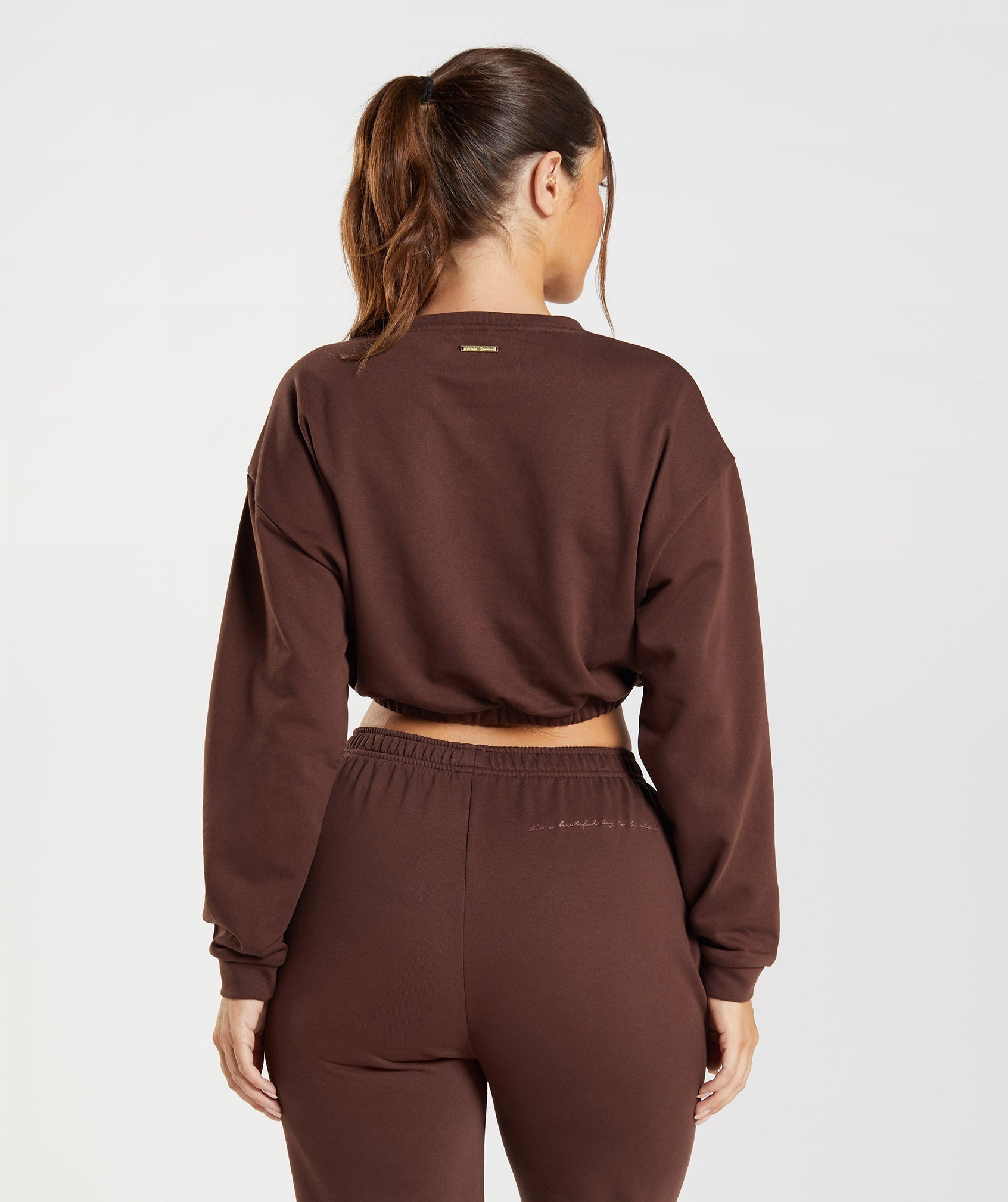 Whitney Cropped Pullover in Rekindle Brown - view 4
