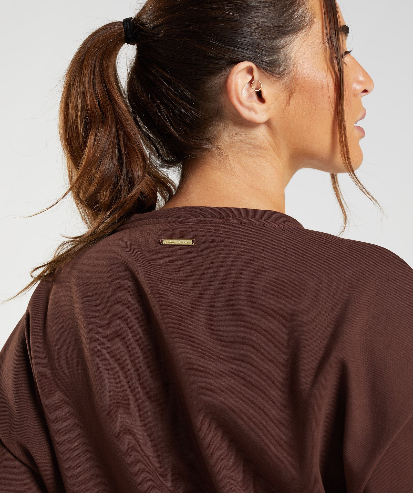 Whitney Cropped Pullover in Rekindle Brown - view 7