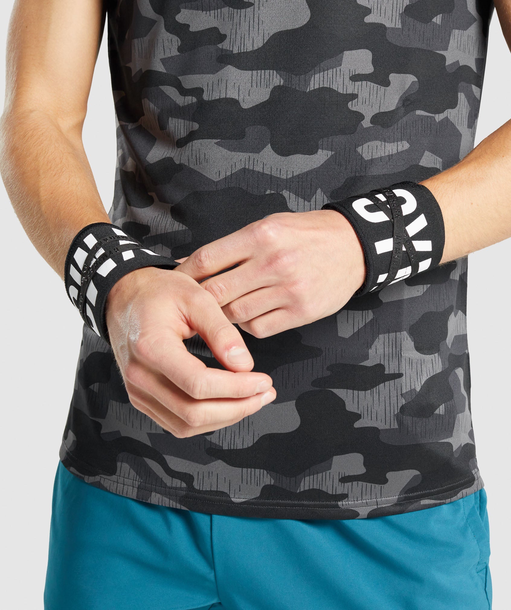 Poignet de force musculation - Wrist straps, gris foncé