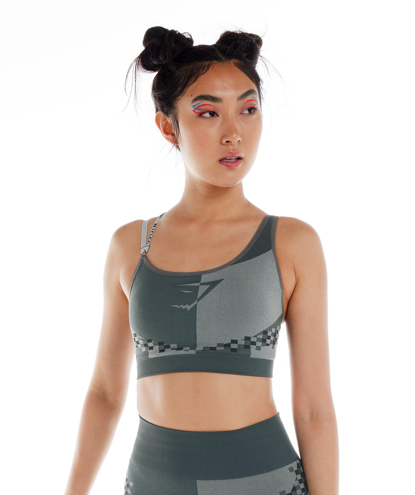 Wtflex Cyborg Seamless Sports Bra in Charcoal Grey/Black/Light Grey - view 1