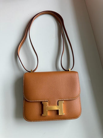 Hermes Constance mini gold Barenia leather with PHW