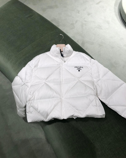 Prada Logo Padded Shell Puffer Jacket White – The Luxury Shopper