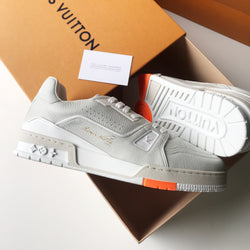 lv trainer sneaker white