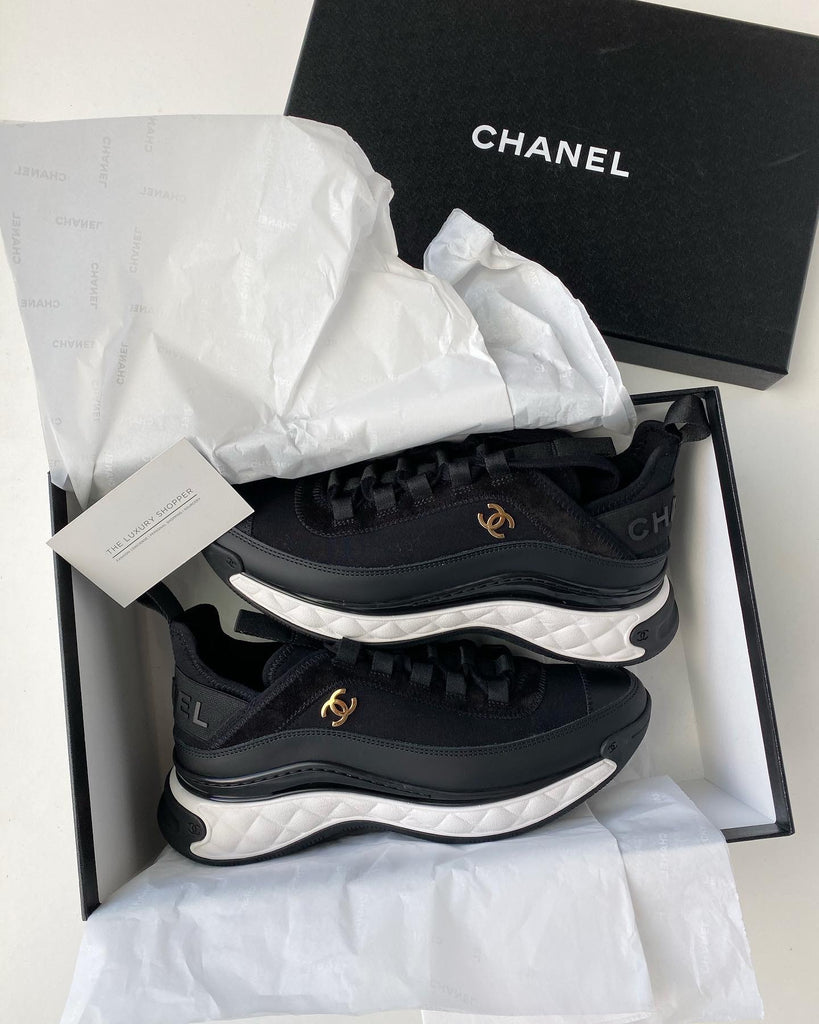 all black chanel trainers womens