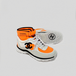 chanel sneakers white orange