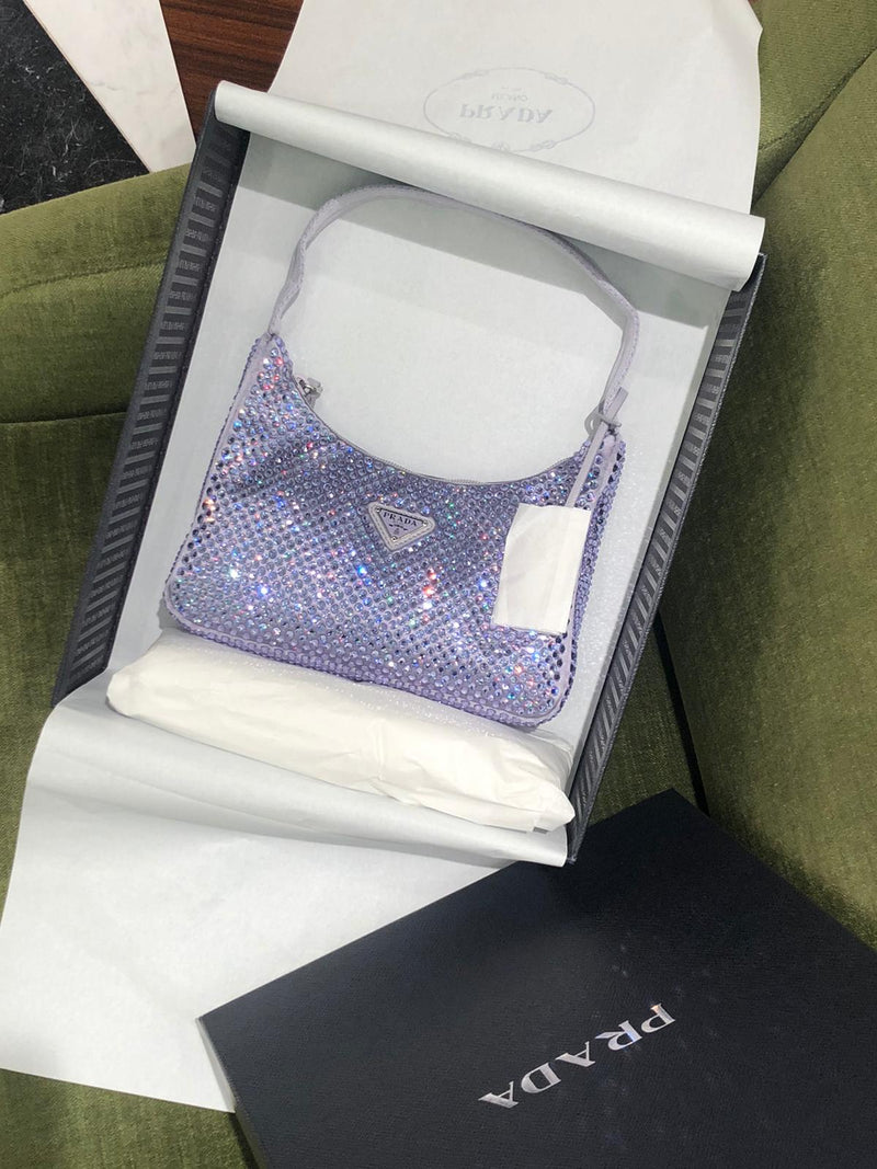 Prada Satin Bag With Crystals (Purple) – The Luxury Shopper
