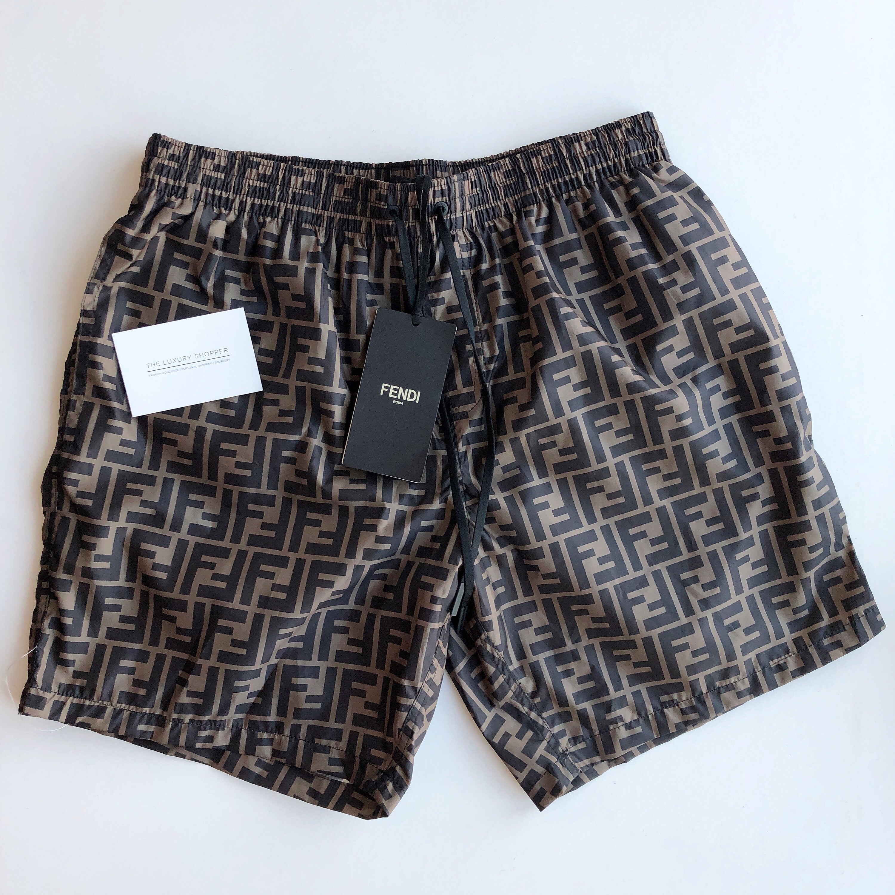 Fendi FF Logo Print Swim Shorts Brown – The Luxury Shopper