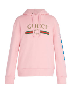 gucci logo sweatshirt with dragon pink