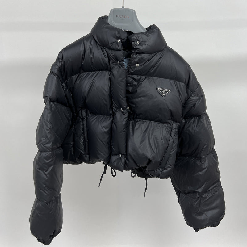 Prada Ciré Cropped Puffer Jacket Black (Detachable Sleeves) – The Luxury  Shopper