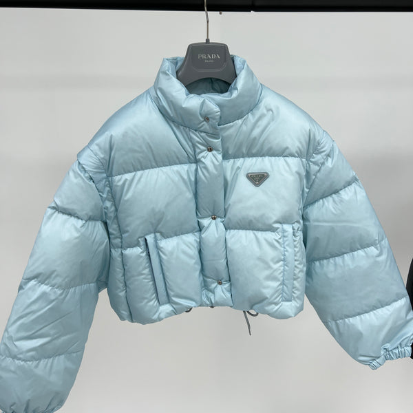 Prada Ciré Cropped Puffer Jacket (Detachable Sleeves) – The Luxury Shopper